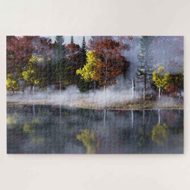 Reflektiertes Jigsaw-Puzzle im Herbst Puzzle (Horizontal)