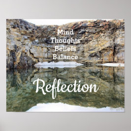 Reflektion an der Felsklippe Inspiration Poster