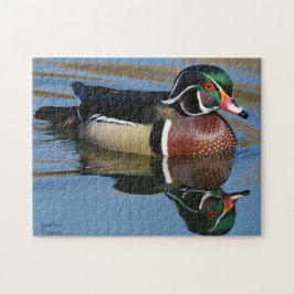 Reflektion bei männlichen Holzherden Puzzle
