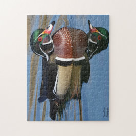 Reflektion bei männlichen Holzherden Puzzle