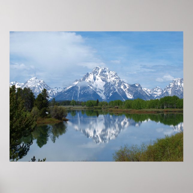 Reflektion der Teton-Berge Poster (Vorne)