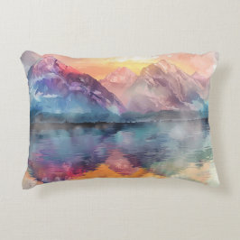 Reflektion der Wasserfarben - Kissengeflecht Dekokissen