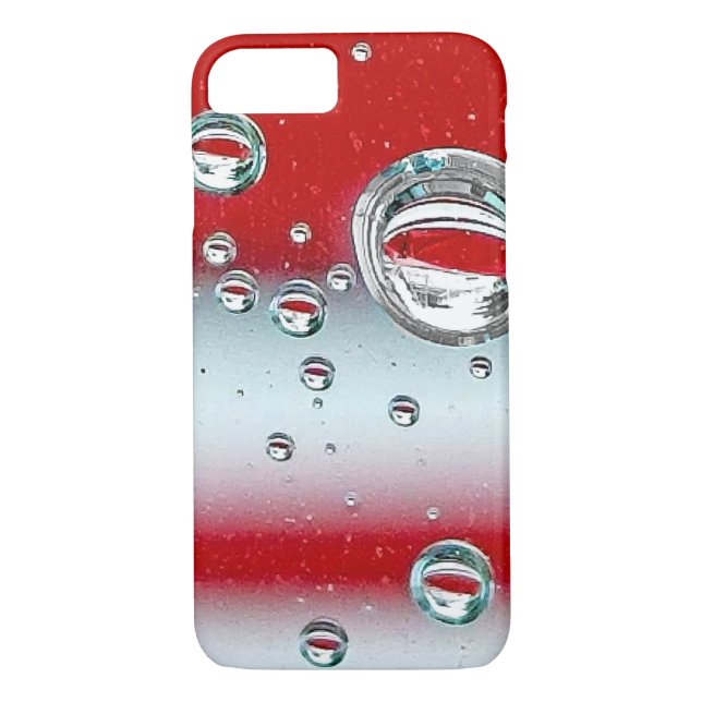 Reflektion der Wassertröpfchen in Rot und Weiß Case-Mate iPhone Hülle (Rückseite)