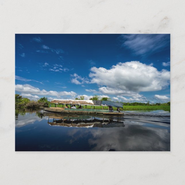 Reflektion des Bootes Postkarte (Vorderseite)