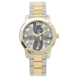 Reflektion des schwarzen Bären Armbanduhr