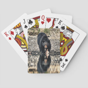 Reflektion des schwarzen Bären Spielkarten