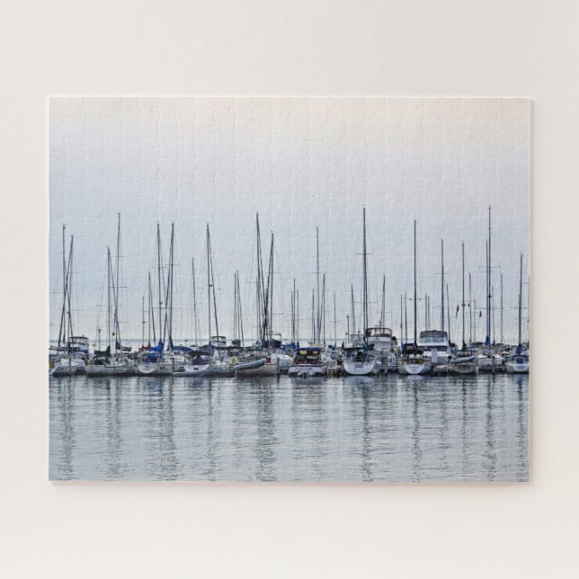 Reflektion des Segelbootes - Bayfield, WI - 16x20 Puzzle (Horizontal)