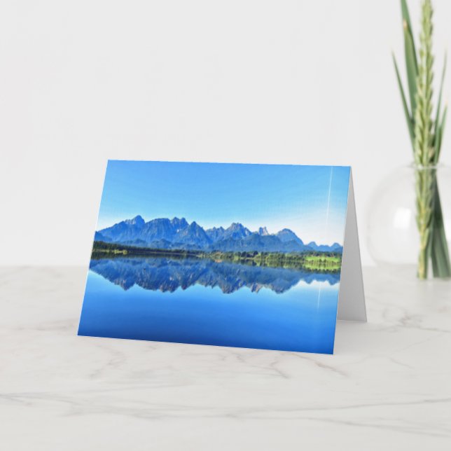 Reflektion des Surrealen Sees Feiertagskarte (Vorderseite)
