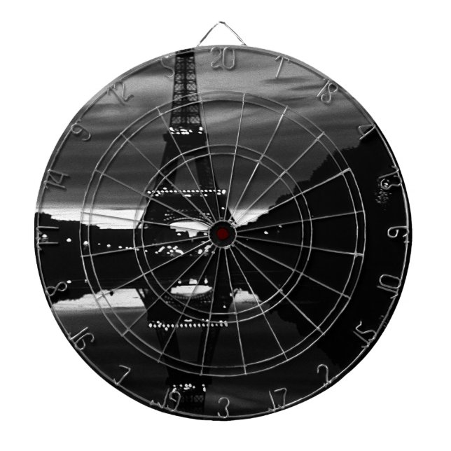 Reflektion des Vintagen Paris-Eiffel-Turms Dartscheibe (vorne)