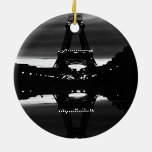 Reflektion des Vintagen Paris-Eiffel-Turms Keramik Ornament
