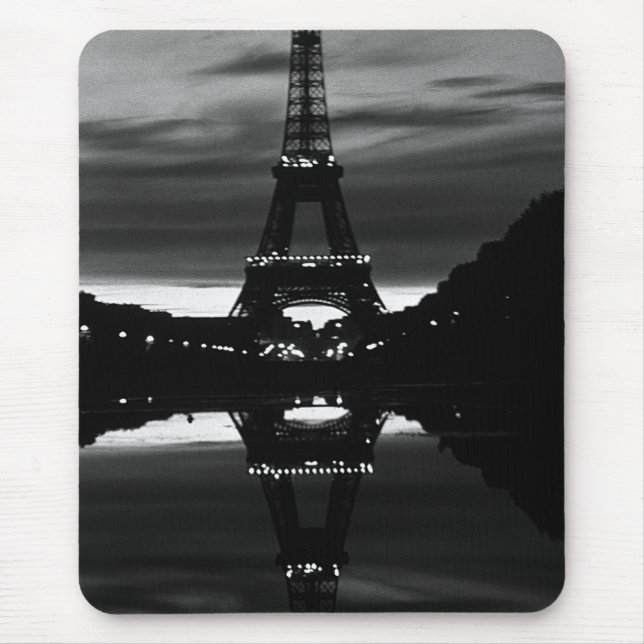 Reflektion des Vintagen Paris-Eiffel-Turms Mousepad (Vorne)