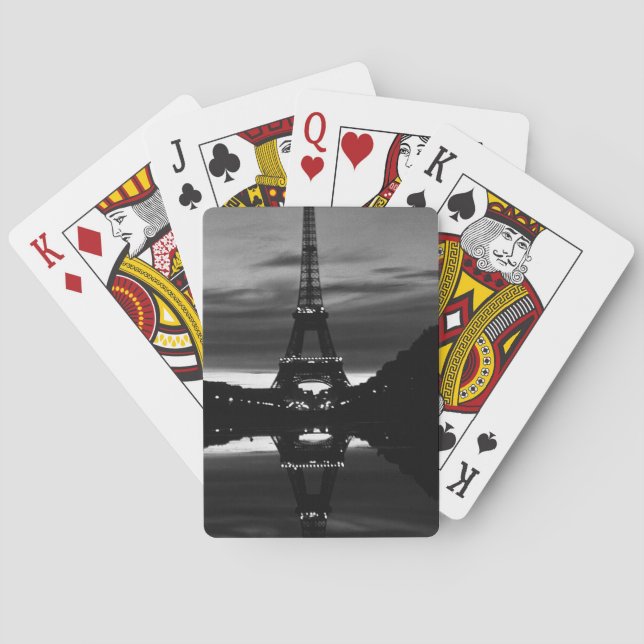 Reflektion des Vintagen Paris-Eiffel-Turms Spielkarten (Rückseite)