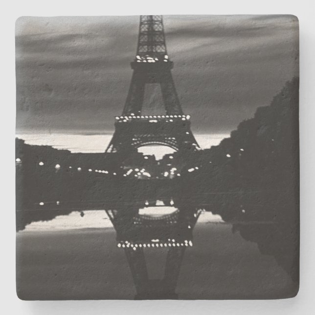 Reflektion des Vintagen Paris-Eiffel-Turms Steinuntersetzer (Vorderseite)