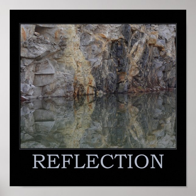 Reflektion Felswand Wasser 1 Inspiration Poster (Vorne)