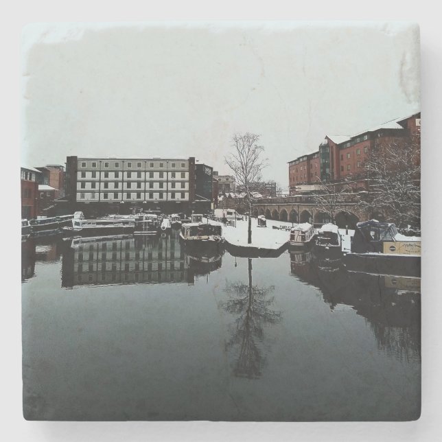 Reflektion im Wasser Steinuntersetzer (Vorderseite)