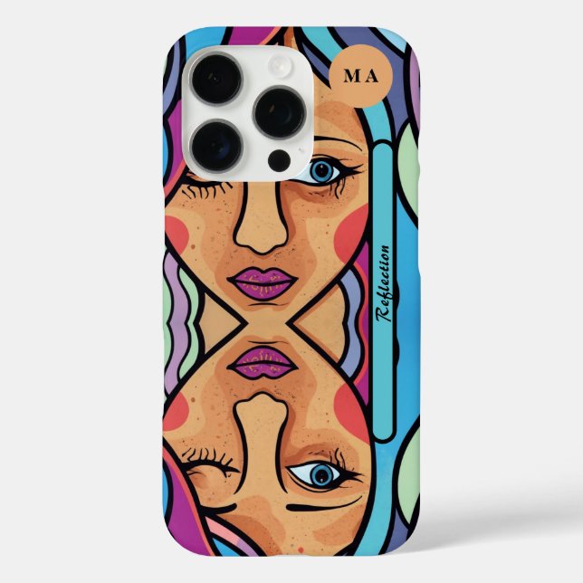 Reflektion personalisierte Monogrammbezeichnung Case-Mate iPhone Hülle (Rückseite)