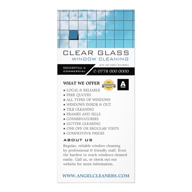 Reflektion, Reinigungsservice Service Price List R Werbekarte (Vorne)