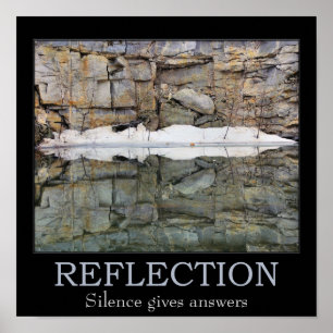 Reflektion Stille Felswand Inspiration Zitat Poster