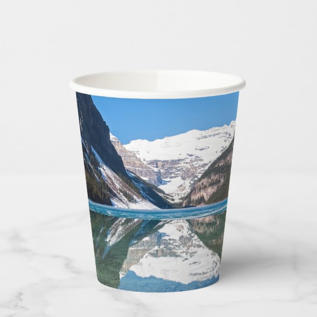 Reflektion über Lake Louise - Banff NP, Kanada Pappbecher (Links)