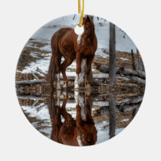 Reflektion von Kastanienfelsen Keramikornament