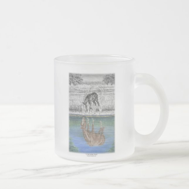Reflektion von Pferden durch Foallwasser Mattglastasse (Rechts)