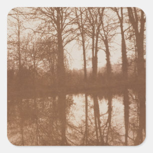 Reflektionen, 1843 (sepia-Foto) Quadratischer Aufkleber