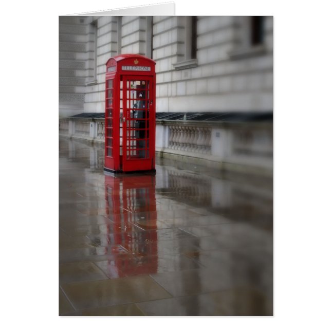 Reflektionen auf einer Red Phone Box - London Card (Vorne)