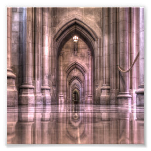 Reflektionen der nationalen Kathedrale von Washing Fotodruck