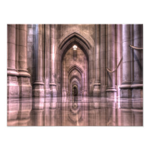 Reflektionen der nationalen Kathedrale von Washing Fotodruck