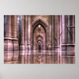 Reflektionen der nationalen Kathedrale von Washing Poster