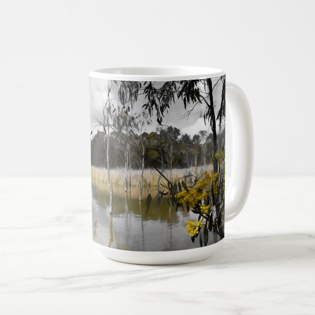 Reflektionen unter grauem Himmel Kaffeetasse (VorderseiteRechts)
