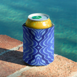 Reflektive blaue Wellen Moderne Kunst des abstrakt Dosenkühler