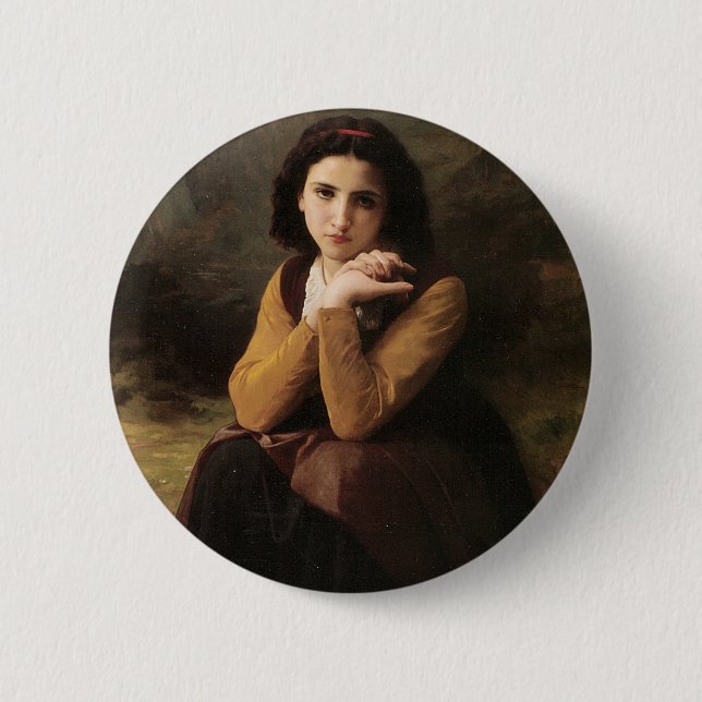 Reflektive Schönheit (Mignon Pensive) 1869 Bouguer Button (Vorderseite)