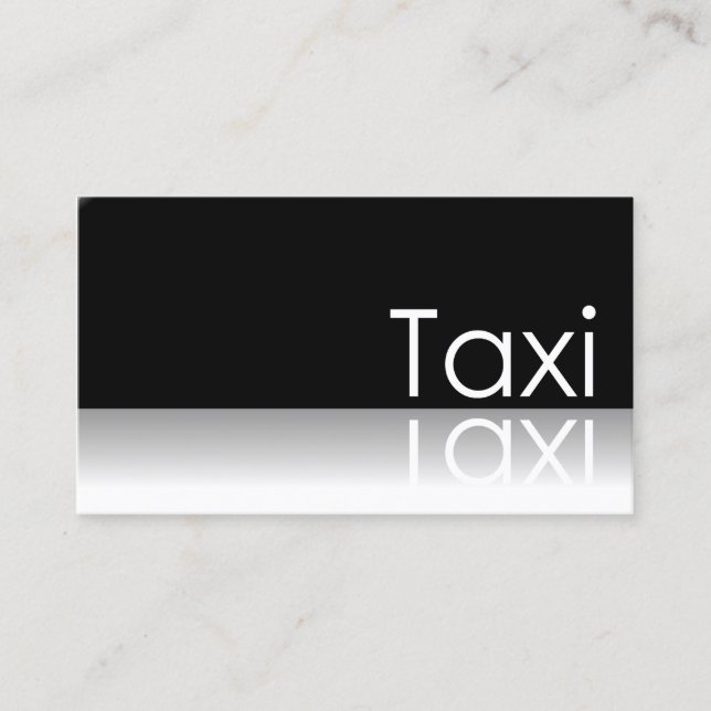 Reflektiver Text - Taxi - Visitenkarte (Vorderseite)