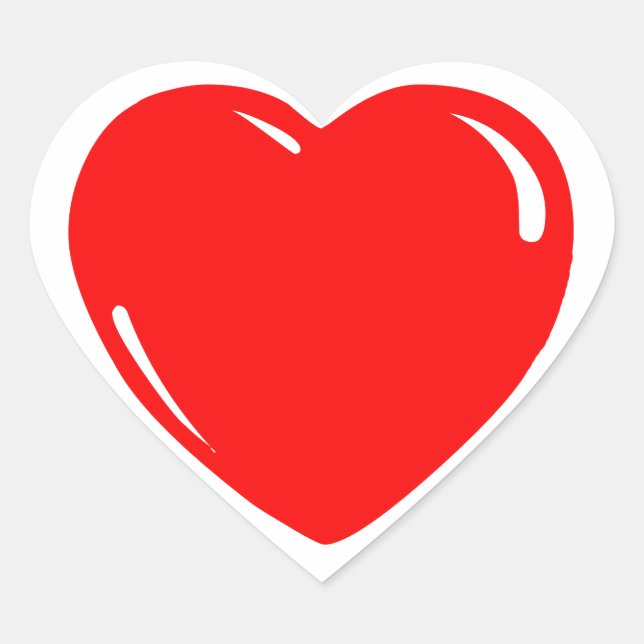 Reflektives rotes Herz Herz-Aufkleber (Vorderseite)