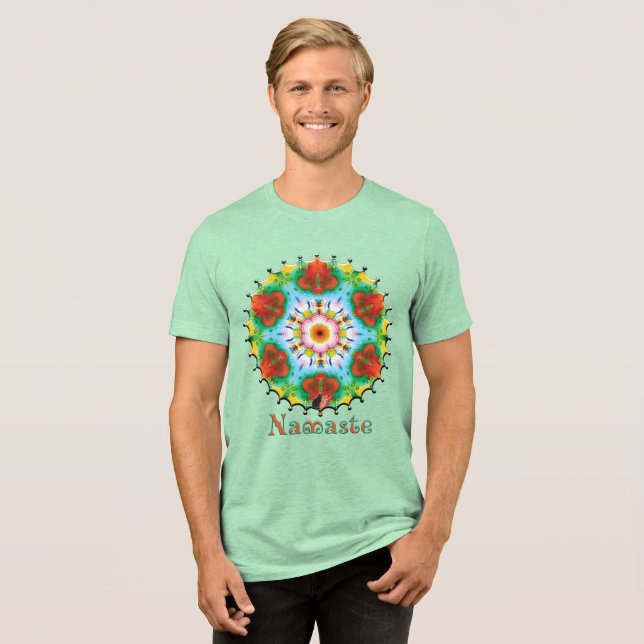 Reflex Namaste Kaleidoskop Tri-Blend Shirt (Vorderseite voll)