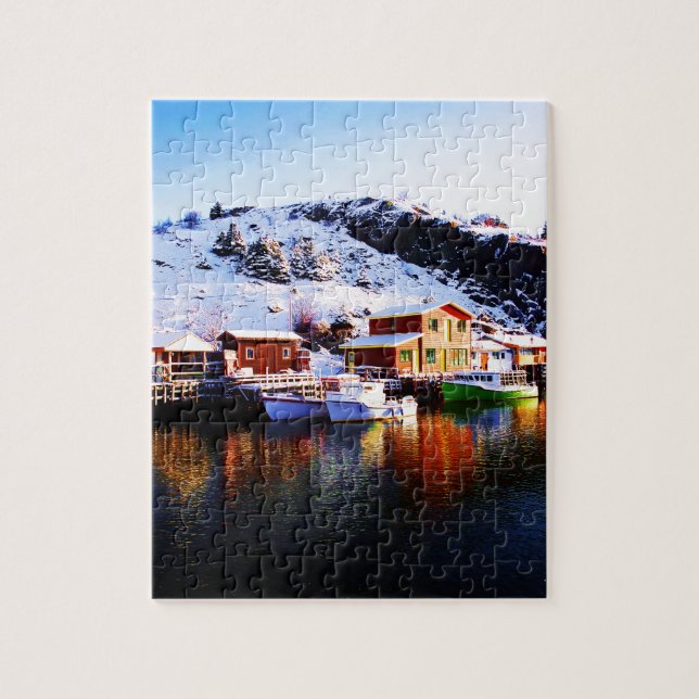 Reflexion auf Quidi Vidi See Puzzle (Vertikal)