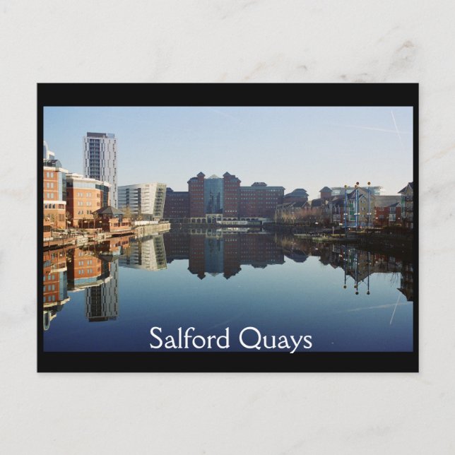Reflexion über den Hafen, Salford Quays Postkarte (Vorderseite)