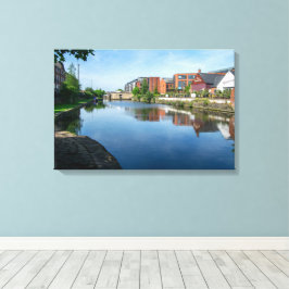 Reflexionen am Kanal, Wakefield Leinwanddruck