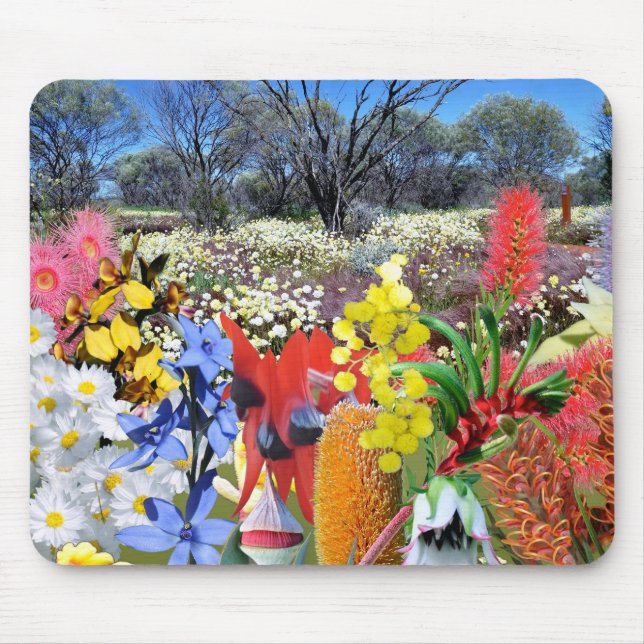 REFLEXIONEN der Unze-Australier-Wildblumen Mousepad (Vorne)