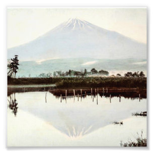 Reflexionen vom Fujisan im alten Japan Vintagen Fotodruck