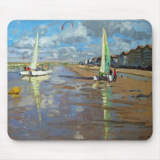 Reflexions-Schrei-Dünen Frankreich Mousepad (Vorne)