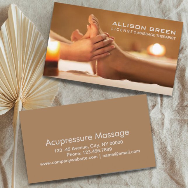 Reflexologie Akupressur Fußmassage Therapeut Visitenkarte (Reflexology Acupressure Foot Massage therapist Business Card)