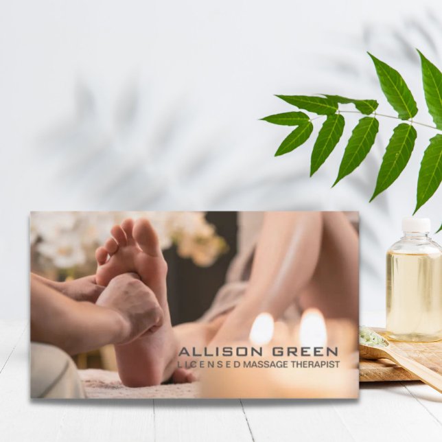 Reflexologie Akupressur Fußmassage Therapeut Visitenkarte (Reflexology Acupressure Foot Massage therapist Business Card)