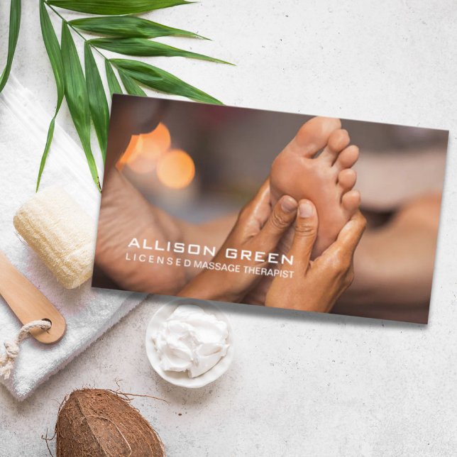 Reflexologie Akupressur Fußmassage Therapeut Visitenkarte (Reflexology Acupressure Foot Massage therapist Business Card)