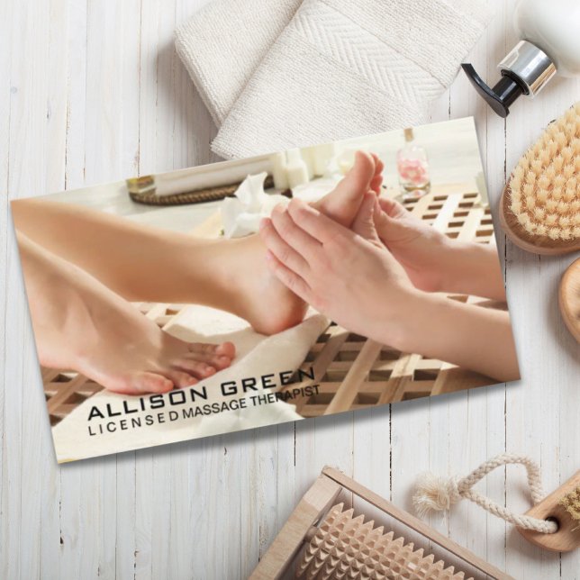 Reflexologie Akupressur Fußmassage Therapeut Visitenkarte (Reflexology Acupressure Foot Massage therapist Business Card)