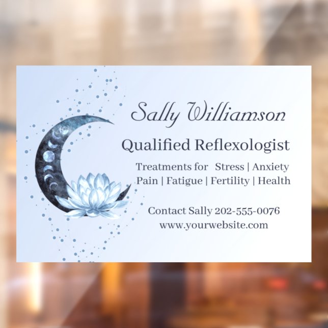 Reflexologie Blaue Lotus Blume Moon-Werbeaktion Fensteraufkleber (Blatt 2)