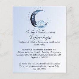 Reflexologie Blue Lotus Blume Moon Business Flyer