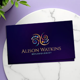 Reflexologie - Farbige Ying Yang Ornament Visitenkarte