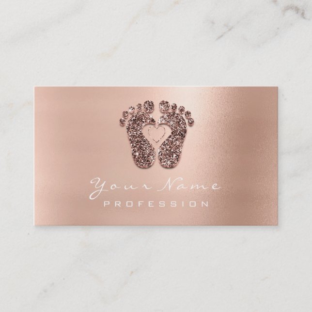 Reflexologie Massage Therapeut Glitzer Rose Gold Visitenkarte (Vorderseite)